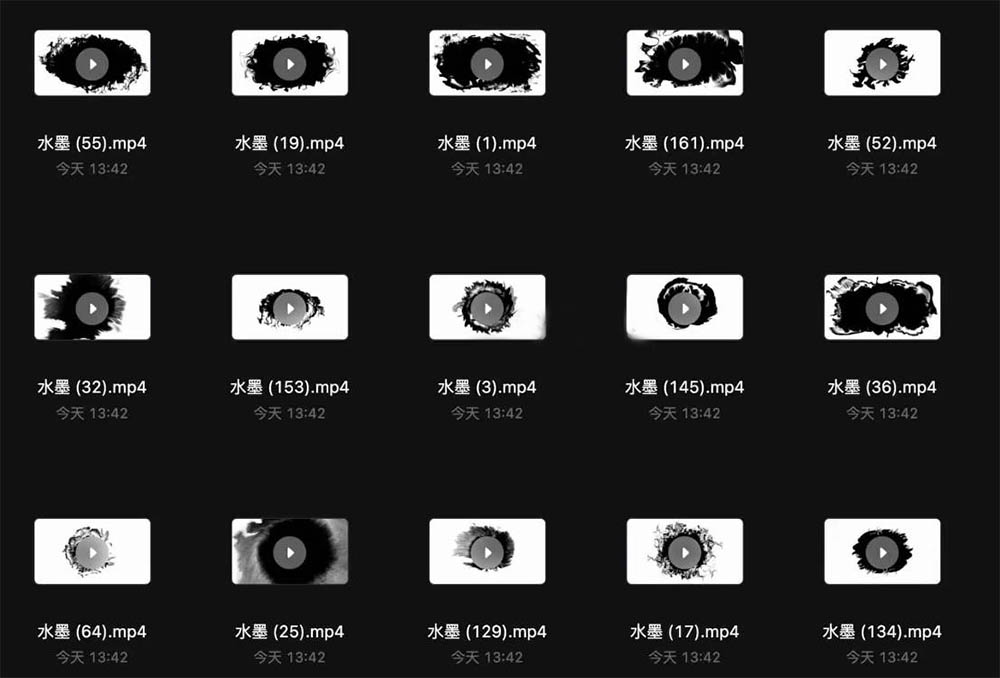 170个水墨滴落晕开扩散动画4K视频素材